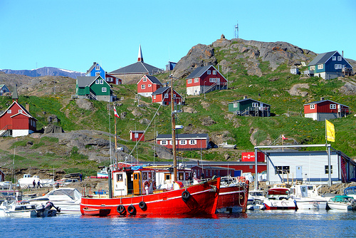 Laivoja Grönlannissa.