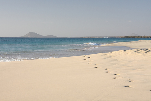 Valkoista rantahiekkaa, Kap Verde.